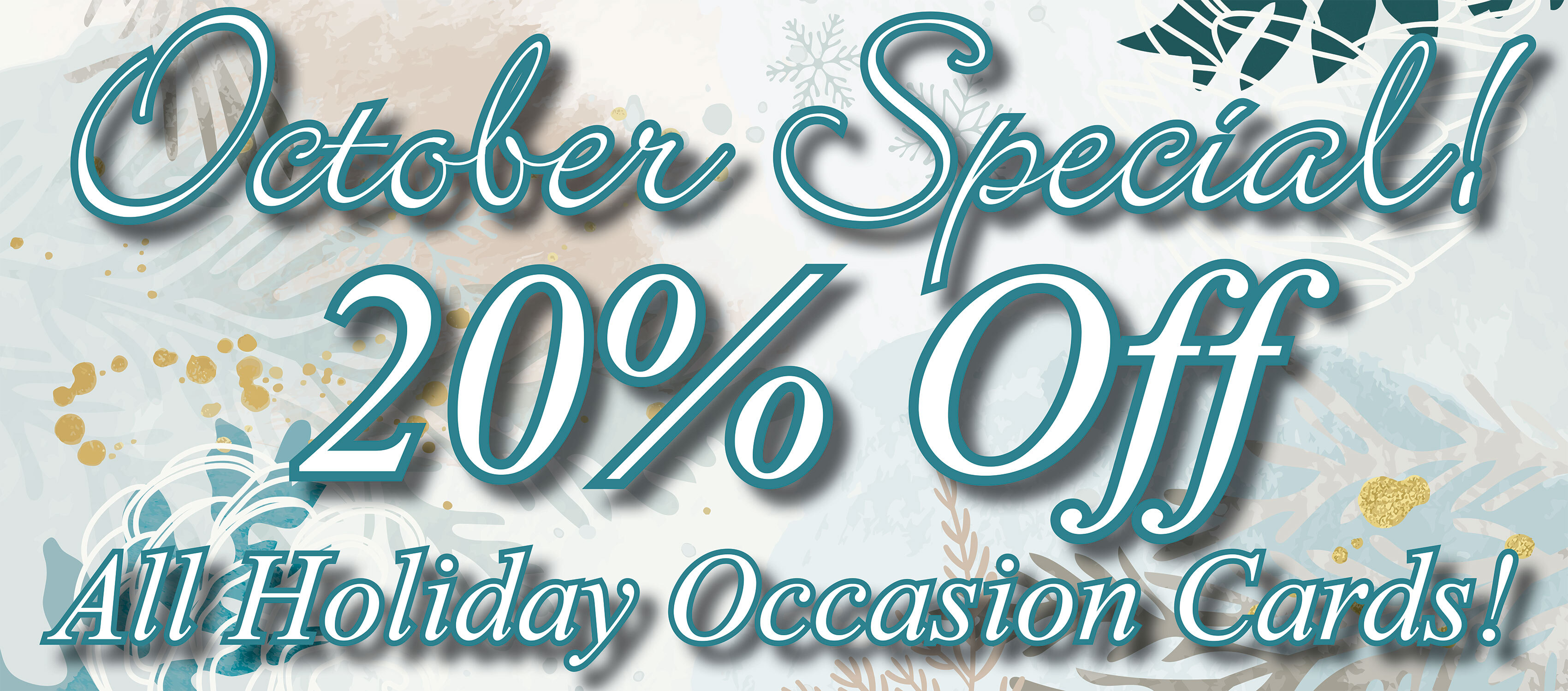 October Special - 20% Off All Holiday Occasion Cards